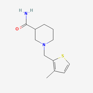 molecular formula C12H18N2OS B5989727 1-[(3-Methylthiophen-2-yl)methyl]piperidine-3-carboxamide 