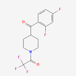 molecular formula C14H12F5NO2 B598973 1-(4-(2,4-二氟苯甲酰)哌啶-1-基)-2,2,2-三氟乙酮 CAS No. 1198287-09-0