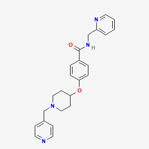 molecular formula C24H26N4O2 B5989761 N-(2-pyridinylmethyl)-4-{[1-(4-pyridinylmethyl)-4-piperidinyl]oxy}benzamide 