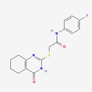 N-(4-fluorophenyl)-2-[(4-oxo-3,4,5,6,7,8-hexahydro-2-quinazolinyl)thio]acetamide