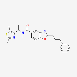 N-[1-(2,5-dimethyl-1,3-thiazol-4-yl)ethyl]-N-methyl-2-(3-phenylpropyl)-1,3-benzoxazole-5-carboxamide