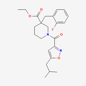 molecular formula C23H29FN2O4 B5989811 ethyl 3-(2-fluorobenzyl)-1-[(5-isobutyl-3-isoxazolyl)carbonyl]-3-piperidinecarboxylate 