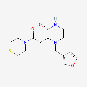 molecular formula C15H21N3O3S B5989813 4-(3-furylmethyl)-3-[2-oxo-2-(4-thiomorpholinyl)ethyl]-2-piperazinone 