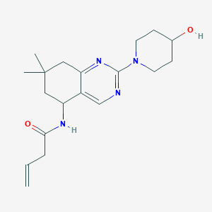 molecular formula C19H28N4O2 B5989823 N-[2-(4-hydroxy-1-piperidinyl)-7,7-dimethyl-5,6,7,8-tetrahydro-5-quinazolinyl]-3-butenamide 