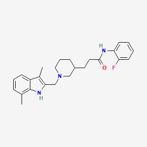 molecular formula C25H30FN3O B5989850 3-{1-[(3,7-dimethyl-1H-indol-2-yl)methyl]-3-piperidinyl}-N-(2-fluorophenyl)propanamide 