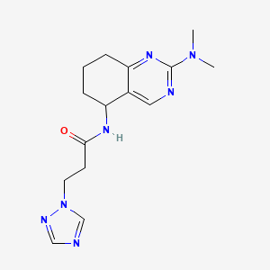 molecular formula C15H21N7O B5989851 N-[2-(dimethylamino)-5,6,7,8-tetrahydro-5-quinazolinyl]-3-(1H-1,2,4-triazol-1-yl)propanamide 