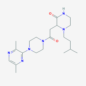 3-{2-[4-(3,6-dimethyl-2-pyrazinyl)-1-piperazinyl]-2-oxoethyl}-4-(3-methylbutyl)-2-piperazinone