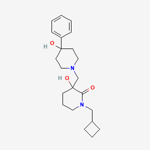 molecular formula C22H32N2O3 B5989863 1-(Cyclobutylmethyl)-3-hydroxy-3-[(4-hydroxy-4-phenylpiperidin-1-yl)methyl]piperidin-2-one 