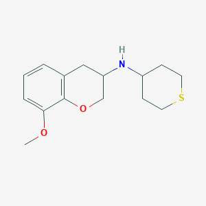 molecular formula C15H21NO2S B5989868 (8-methoxy-3,4-dihydro-2H-chromen-3-yl)tetrahydro-2H-thiopyran-4-ylamine 