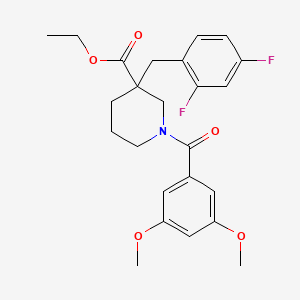 ethyl 3-(2,4-difluorobenzyl)-1-(3,5-dimethoxybenzoyl)-3-piperidinecarboxylate