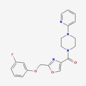 molecular formula C20H19FN4O3 B5989912 1-({2-[(3-fluorophenoxy)methyl]-1,3-oxazol-4-yl}carbonyl)-4-(2-pyridinyl)piperazine 