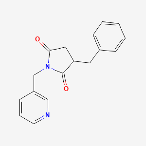 molecular formula C17H16N2O2 B5989916 3-benzyl-1-(pyridin-3-ylmethyl)pyrrolidine-2,5-dione 