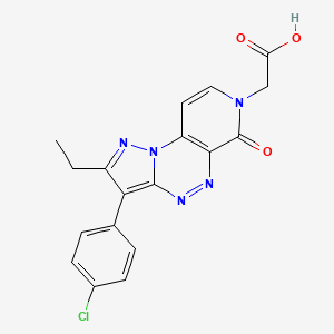 molecular formula C18H14ClN5O3 B5989918 [3-(4-chlorophenyl)-2-ethyl-6-oxopyrazolo[5,1-c]pyrido[4,3-e][1,2,4]triazin-7(6H)-yl]acetic acid 