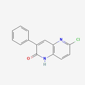 molecular formula C14H9ClN2O B598993 6-Chloro-3-phenyl-1,5-naphthyridin-2(1H)-one CAS No. 1199556-78-9