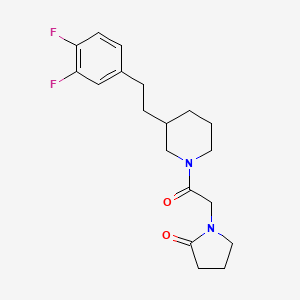 molecular formula C19H24F2N2O2 B5989934 1-(2-{3-[2-(3,4-difluorophenyl)ethyl]-1-piperidinyl}-2-oxoethyl)-2-pyrrolidinone 