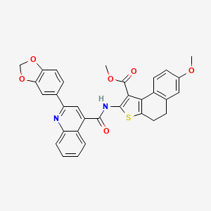 molecular formula C32H24N2O6S B5989959 methyl 2-({[2-(1,3-benzodioxol-5-yl)-4-quinolinyl]carbonyl}amino)-7-methoxy-4,5-dihydronaphtho[2,1-b]thiophene-1-carboxylate 