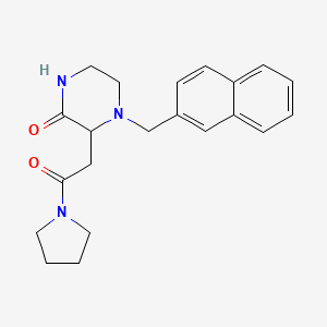 4-(Naphthalen-2-ylmethyl)-3-(2-oxo-2-pyrrolidin-1-ylethyl)piperazin-2-one