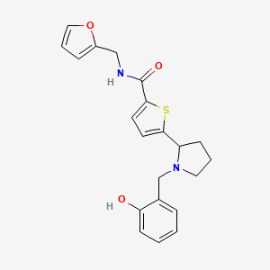 molecular formula C21H22N2O3S B5990037 N-(2-furylmethyl)-5-[1-(2-hydroxybenzyl)-2-pyrrolidinyl]-2-thiophenecarboxamide 