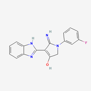 5-AMINO-4-(1H-1,3-BENZODIAZOL-2-YL)-1-(3-FLUOROPHENYL)-2,3-DIHYDRO-1H-PYRROL-3-ONE