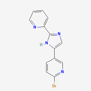 molecular formula C13H9BrN4 B599011 2-bromo-5-(2-(pyridin-2-yl)-1H-imidazol-4-yl)pyridine CAS No. 1201802-61-0