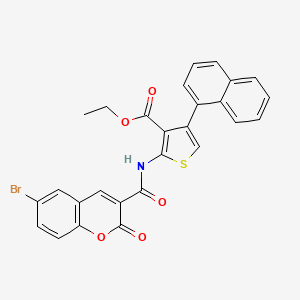 molecular formula C27H18BrNO5S B5990110 ethyl 2-{[(6-bromo-2-oxo-2H-chromen-3-yl)carbonyl]amino}-4-(1-naphthyl)-3-thiophenecarboxylate 