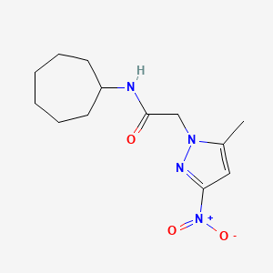 molecular formula C13H20N4O3 B5990124 N-cycloheptyl-2-(5-methyl-3-nitro-1H-pyrazol-1-yl)acetamide 