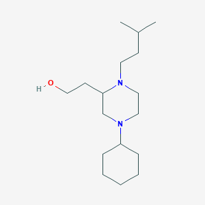 molecular formula C17H34N2O B5990131 2-[4-Cyclohexyl-1-(3-methylbutyl)piperazin-2-yl]ethanol 