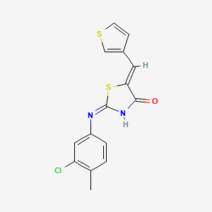 2-[(3-chloro-4-methylphenyl)imino]-5-(3-thienylmethylene)-1,3-thiazolidin-4-one