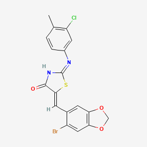 5-[(6-bromo-1,3-benzodioxol-5-yl)methylene]-2-[(3-chloro-4-methylphenyl)imino]-1,3-thiazolidin-4-one