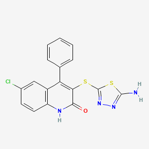 3-((5-Amino-1,3,4-thiadiazol-2-yl)thio)-6-chloro-4-phenylquinolin-2(1H)-one