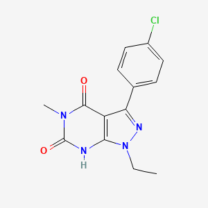 3-(4-chlorophenyl)-1-ethyl-5-methyl-1H-pyrazolo[3,4-d]pyrimidine-4,6(5H,7H)-dione