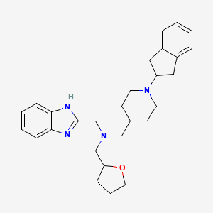 molecular formula C28H36N4O B5990241 N-(1H-benzimidazol-2-ylmethyl)-1-[1-(2,3-dihydro-1H-inden-2-yl)piperidin-4-yl]-N-(oxolan-2-ylmethyl)methanamine 