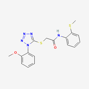 2-{[1-(2-METHOXYPHENYL)-1H-1,2,3,4-TETRAZOL-5-YL]SULFANYL}-N-[2-(METHYLSULFANYL)PHENYL]ACETAMIDE