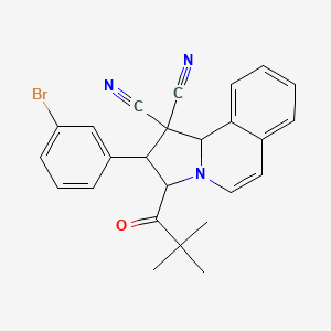 2-(3-bromophenyl)-3-(2,2-dimethylpropanoyl)-2,3-dihydropyrrolo[2,1-a]isoquinoline-1,1(10bH)-dicarbonitrile