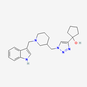 molecular formula C22H29N5O B5990274 1-[1-[[1-(1H-indol-3-ylmethyl)piperidin-3-yl]methyl]triazol-4-yl]cyclopentan-1-ol 