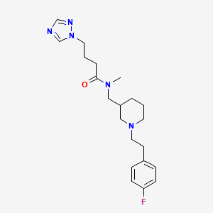 molecular formula C21H30FN5O B5990292 N-[[1-[2-(4-fluorophenyl)ethyl]piperidin-3-yl]methyl]-N-methyl-4-(1,2,4-triazol-1-yl)butanamide 