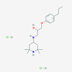 molecular formula C21H38Cl2N2O2 B5990336 1-(4-propylphenoxy)-3-[(2,2,6,6-tetramethyl-4-piperidinyl)amino]-2-propanol dihydrochloride 