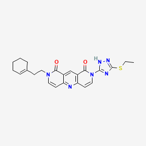 2-[2-(CYCLOHEX-1-EN-1-YL)ETHYL]-8-[3-(ETHYLSULFANYL)-1H-1,2,4-TRIAZOL-5-YL]-1H,2H,8H,9H-PYRIDO[4,3-B]1,6-NAPHTHYRIDINE-1,9-DIONE