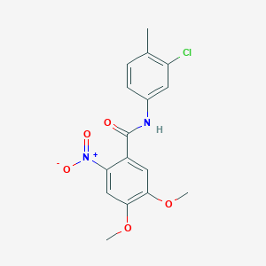 molecular formula C16H15ClN2O5 B5990355 N-(3-chloro-4-methylphenyl)-4,5-dimethoxy-2-nitrobenzamide 