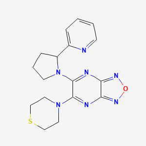 molecular formula C17H19N7OS B5990362 5-[2-(2-pyridinyl)-1-pyrrolidinyl]-6-(4-thiomorpholinyl)[1,2,5]oxadiazolo[3,4-b]pyrazine 