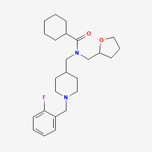 molecular formula C25H37FN2O2 B5990377 N-{[1-(2-fluorobenzyl)-4-piperidinyl]methyl}-N-(tetrahydro-2-furanylmethyl)cyclohexanecarboxamide 