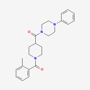 molecular formula C24H29N3O2 B5990380 [1-(2-methylbenzoyl)piperidin-4-yl]-(4-phenylpiperazin-1-yl)methanone 