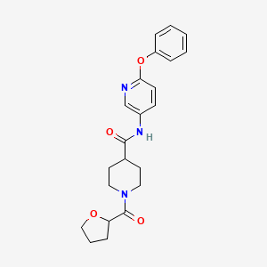 molecular formula C22H25N3O4 B5990406 N-(6-phenoxy-3-pyridinyl)-1-(tetrahydro-2-furanylcarbonyl)-4-piperidinecarboxamide 