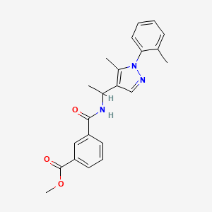 molecular formula C22H23N3O3 B5990419 methyl 3-[({1-[5-methyl-1-(2-methylphenyl)-1H-pyrazol-4-yl]ethyl}amino)carbonyl]benzoate 