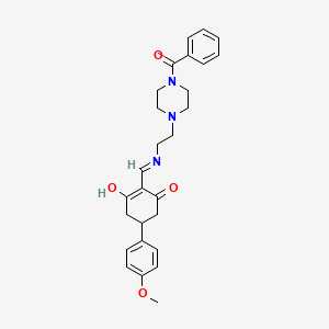 molecular formula C27H31N3O4 B5990463 2-({[2-(4-BENZOYLPIPERAZIN-1-YL)ETHYL]AMINO}METHYLIDENE)-5-(4-METHOXYPHENYL)CYCLOHEXANE-1,3-DIONE 