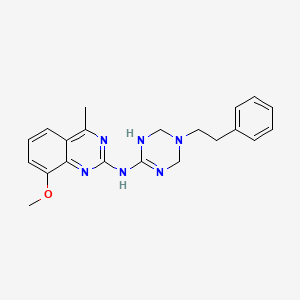 molecular formula C21H24N6O B5990473 N-(8-METHOXY-4-METHYL-2-QUINAZOLINYL)-N-(5-PHENETHYL-1,3,5-TRIAZINAN-2-YLIDEN)AMINE 