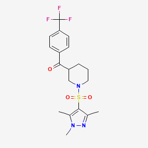 [4-(trifluoromethyl)phenyl]{1-[(1,3,5-trimethyl-1H-pyrazol-4-yl)sulfonyl]-3-piperidinyl}methanone