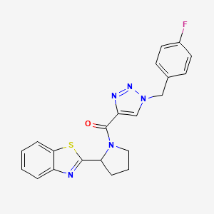 molecular formula C21H18FN5OS B5990493 2-(1-{[1-(4-fluorobenzyl)-1H-1,2,3-triazol-4-yl]carbonyl}-2-pyrrolidinyl)-1,3-benzothiazole 