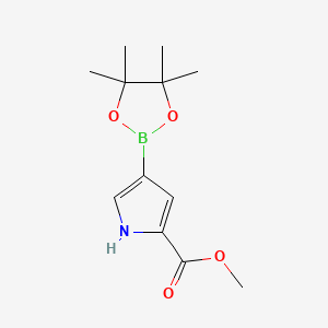 molecular formula C12H18BNO4 B599050 Methyl 4-(4,4,5,5-tetramethyl-1,3,2-dioxaborolan-2-yl)-1H-pyrrole-2-carboxylate CAS No. 1198605-53-6