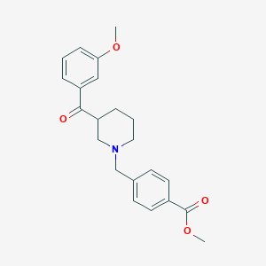 molecular formula C22H25NO4 B5990507 methyl 4-{[3-(3-methoxybenzoyl)-1-piperidinyl]methyl}benzoate 